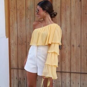 Zara Asymmetric Pleated Tiered Top 0219/106 Women’s Size M